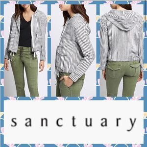 NWT MSRP $149 Sanctuary Nova Linen Hooded Jacket Women's Size Large